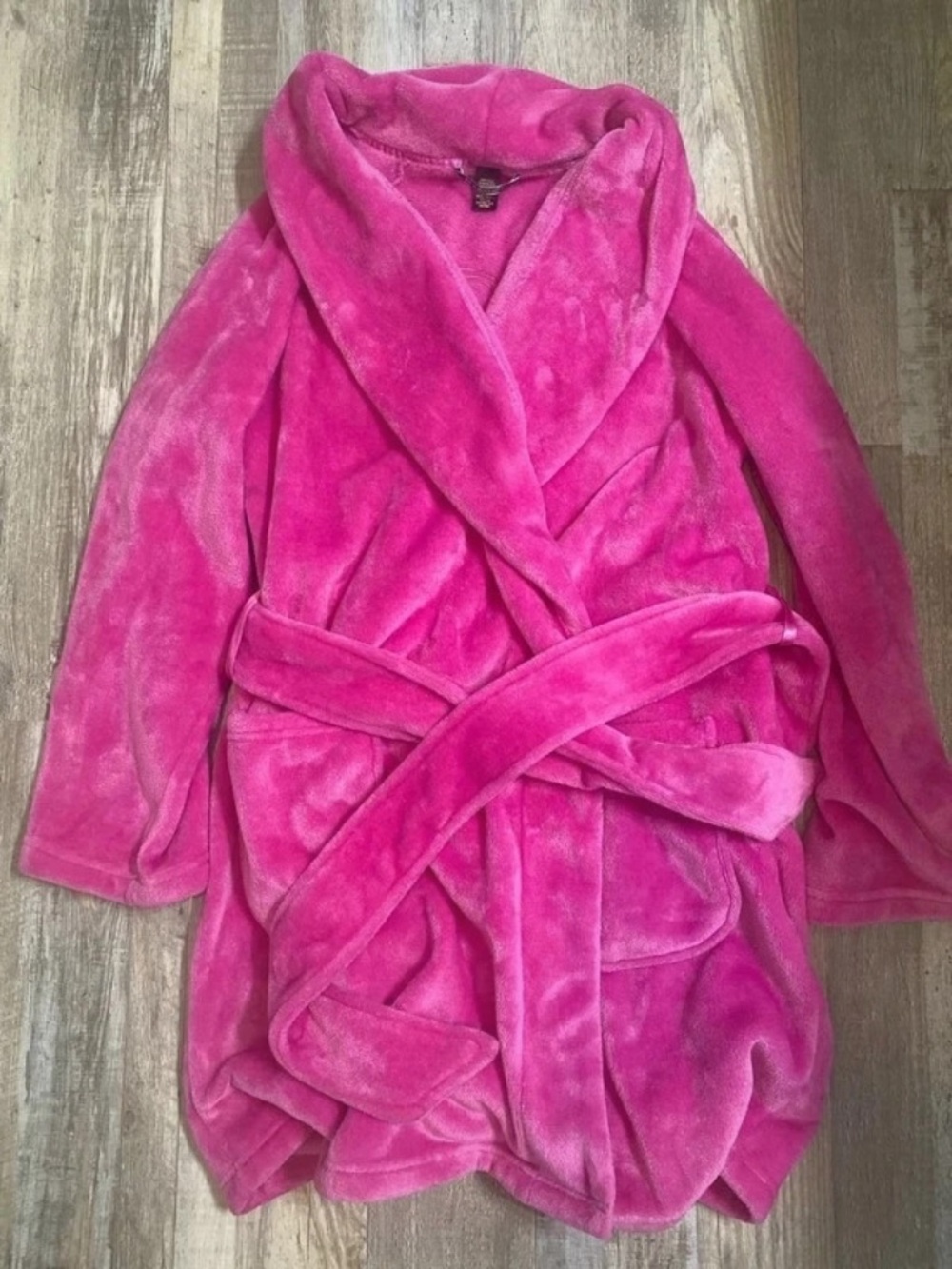 Plush Shawl Collar Pink Robe